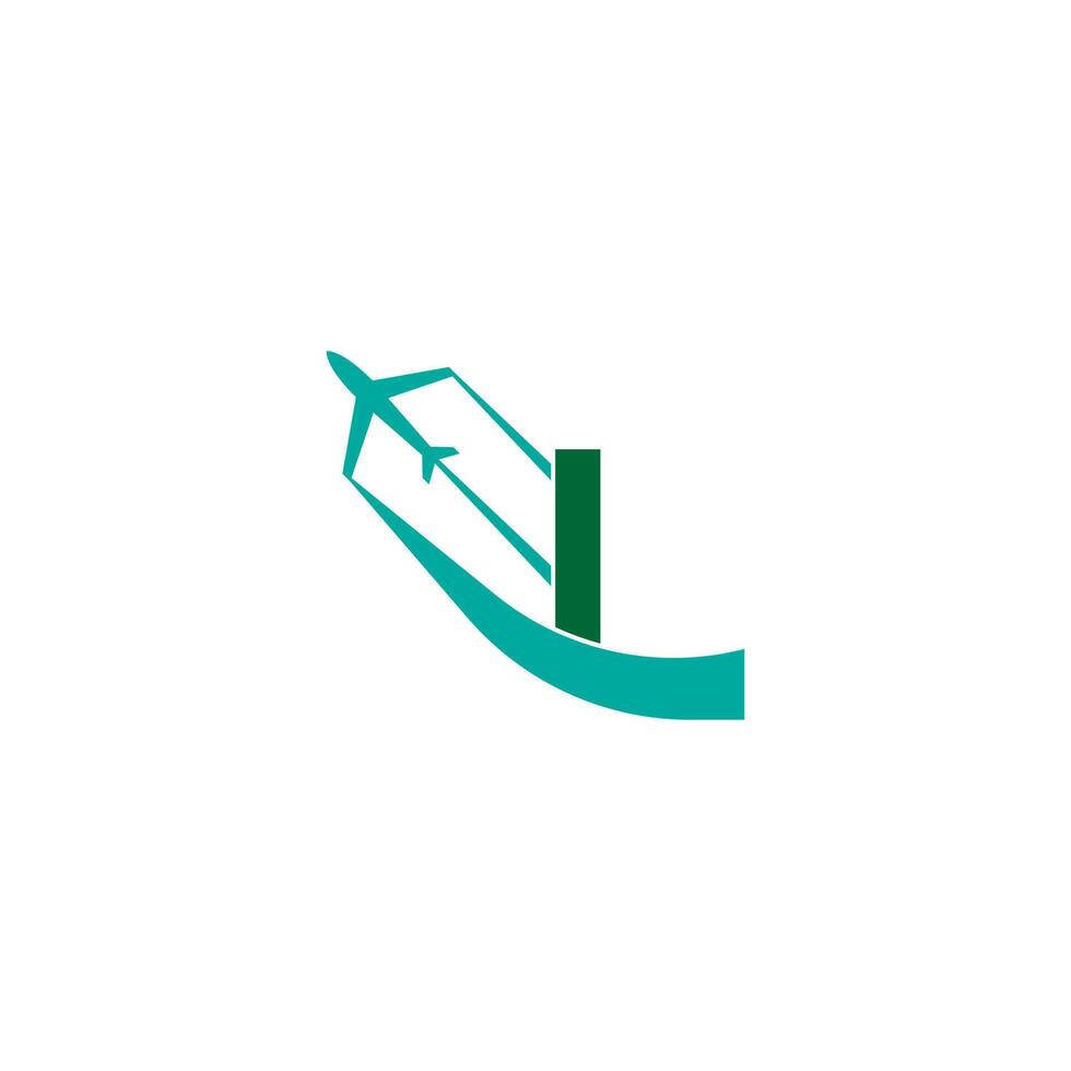 letter l met vliegtuig logo pictogram ontwerp vector