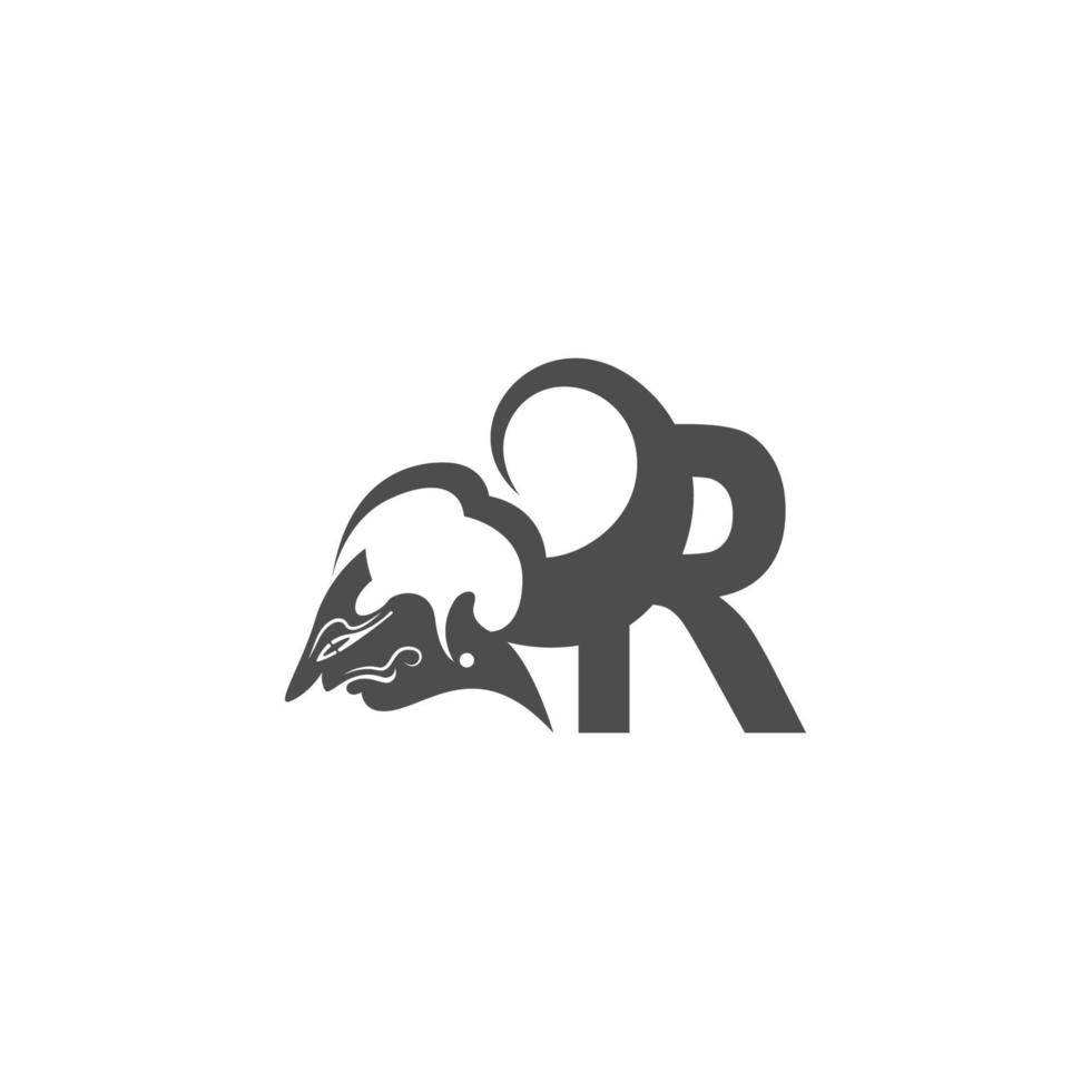 Javaanse marionet icoon met letter logo ontwerp vectorillustratie vector