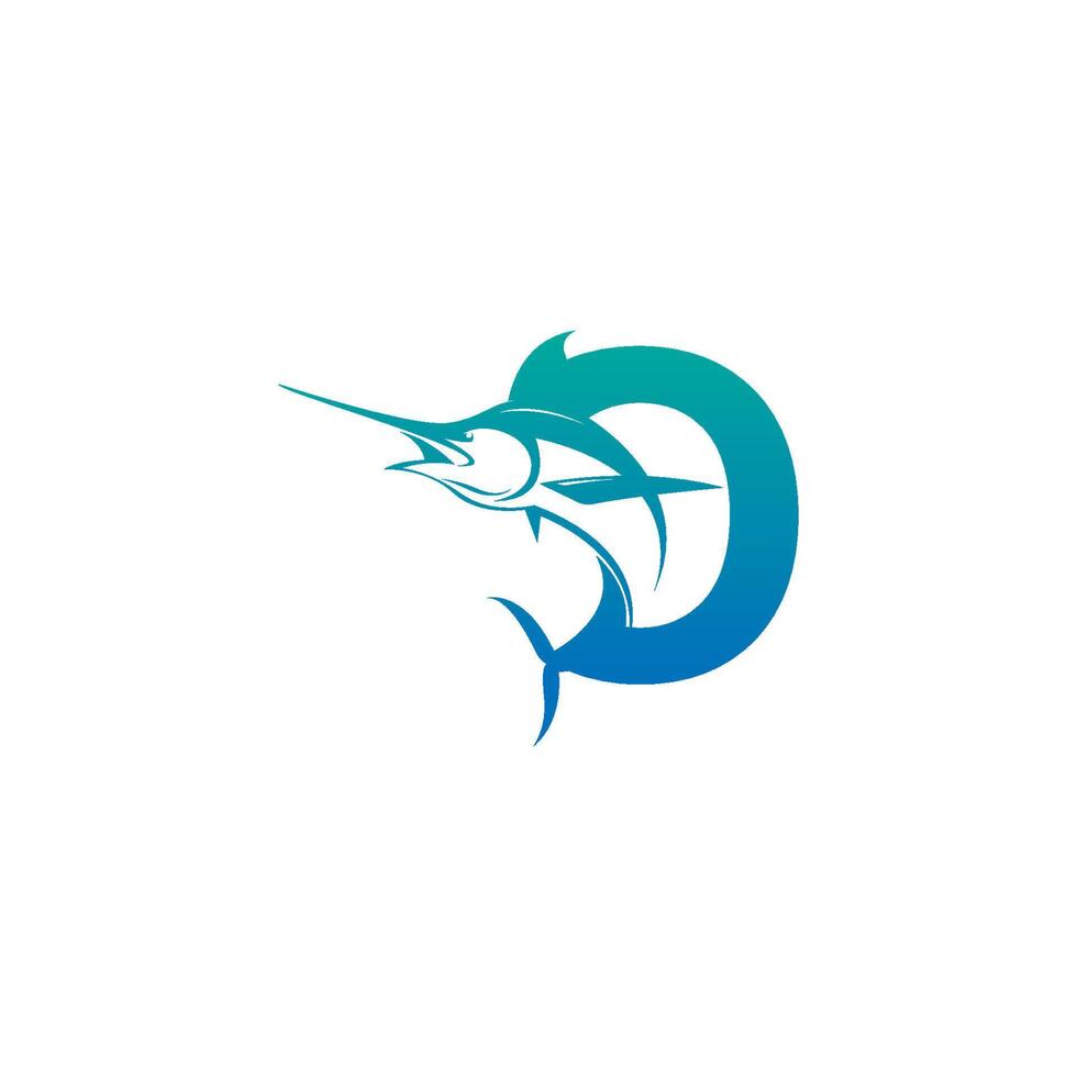 letter o logo icoon met vis ontwerp symbool sjabloon vector