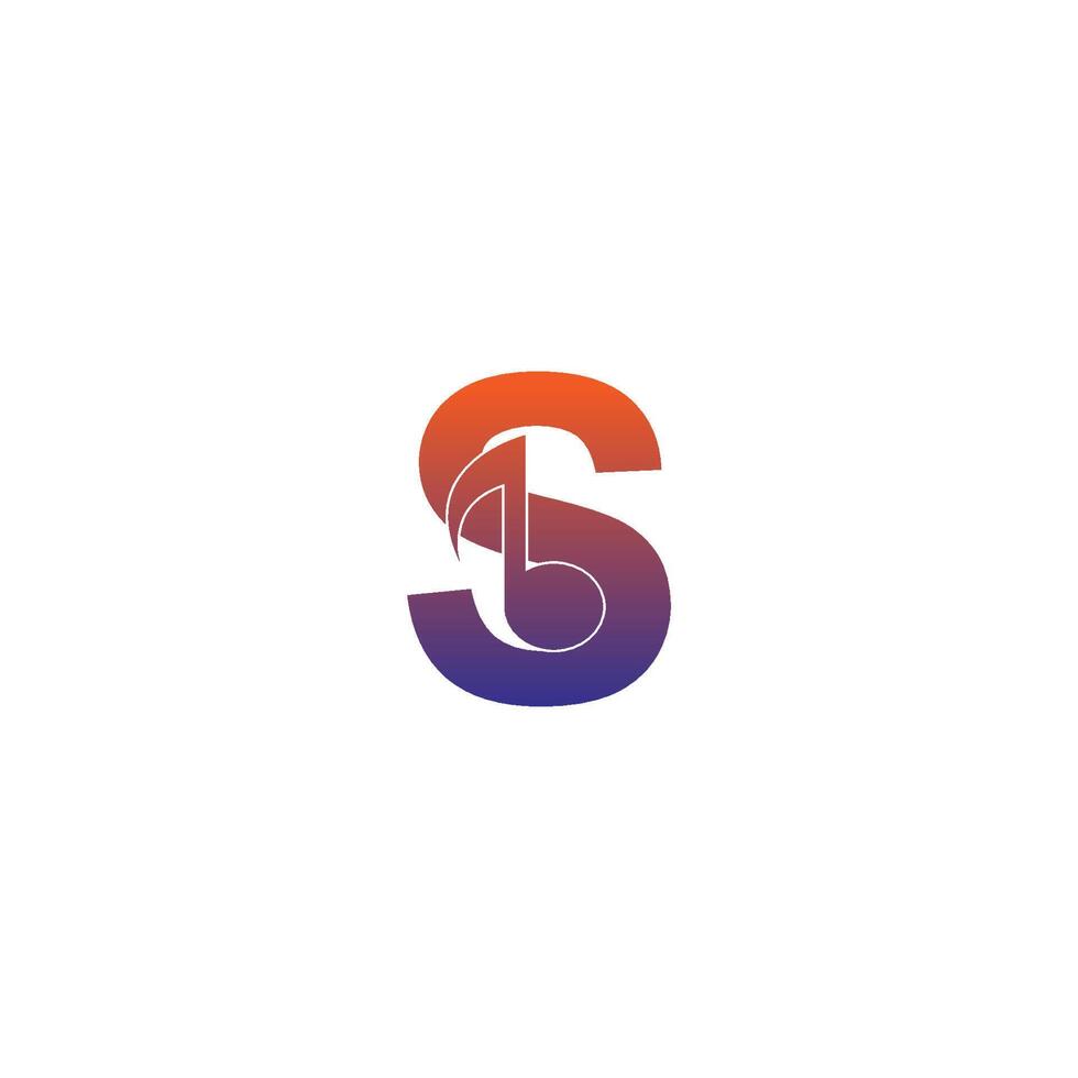 letter s logo icoon met muzieknoot ontwerp symbool sjabloon vector