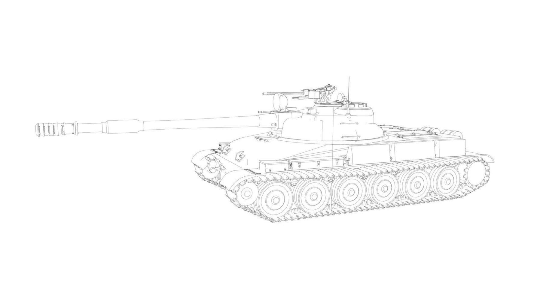 lijntekeningen van militaire tanks vector