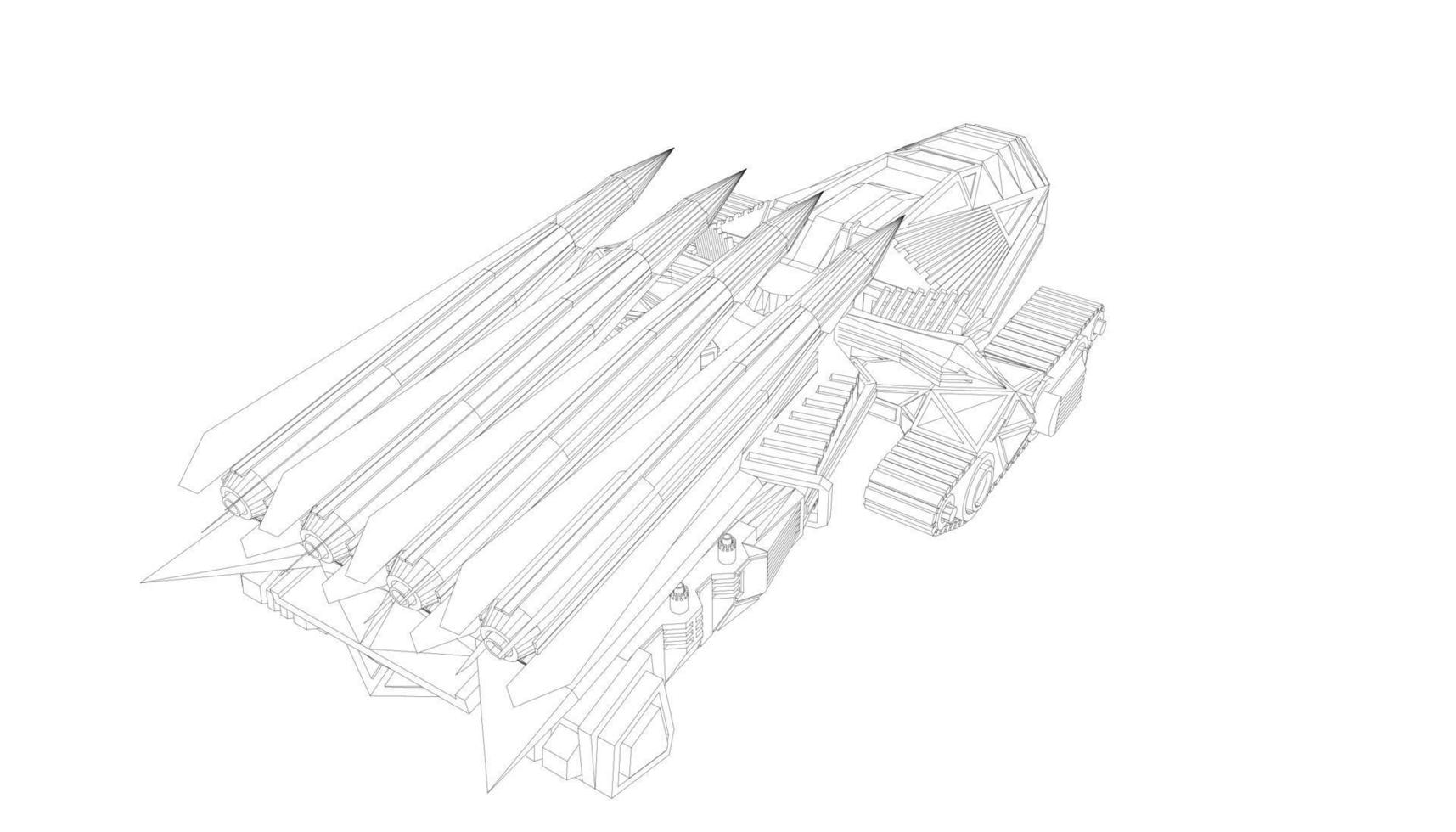 lijntekeningen van torpedojager tank vector