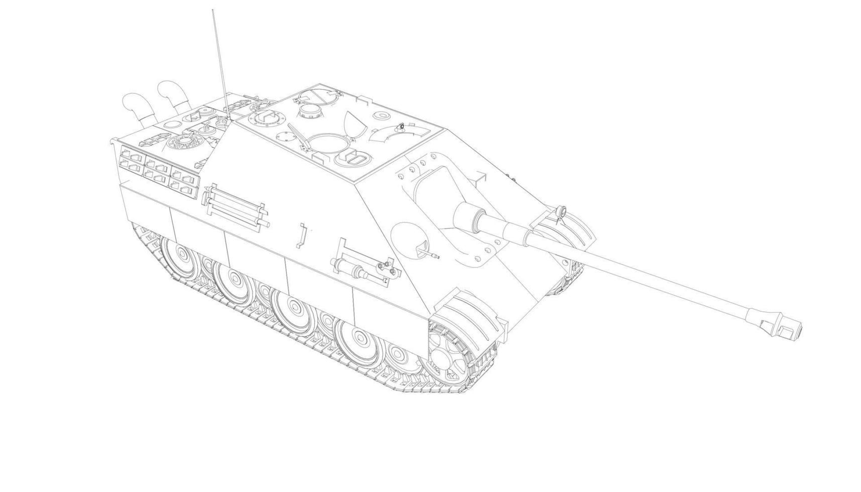 lijntekeningen van militaire tanks vector