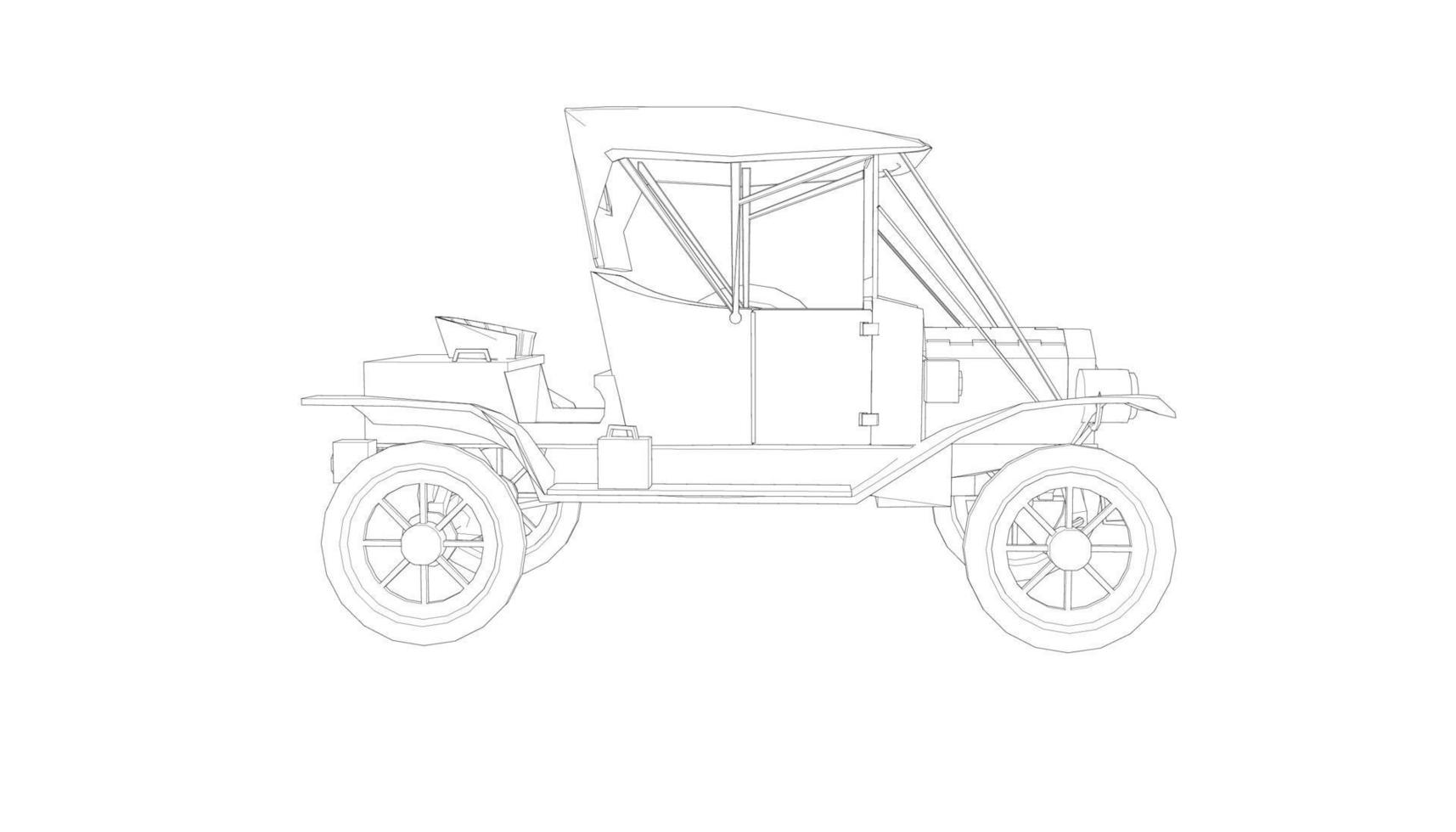 klassieke auto ontwerp lijntekeningen vector