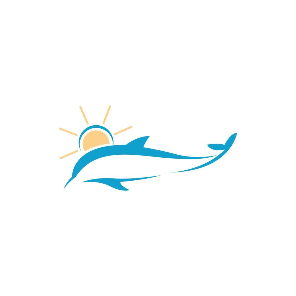 dolfijn logo pictogram ontwerp concept vector sjabloon