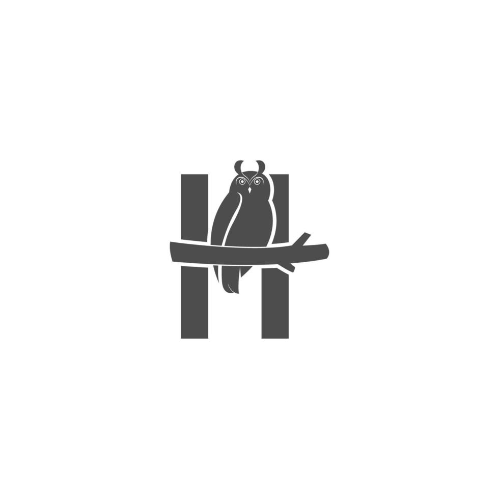letter h logo icoon met uil pictogram ontwerp vector