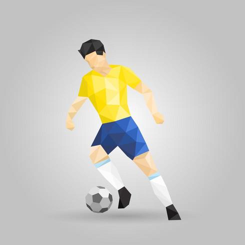 Geometrische voetbal dribbelen vector