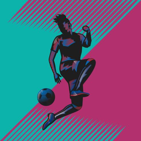 voetbal jump kick popart vector