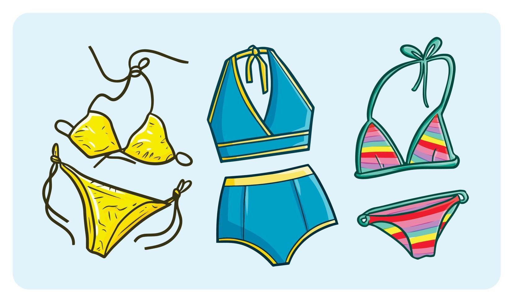 kleurrijke bikini in cartoonstijl vector