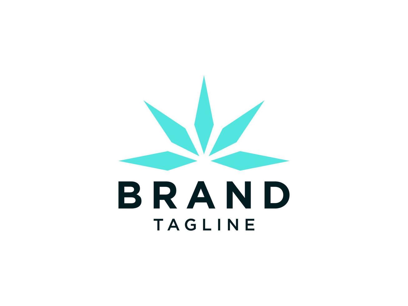 medisch embleem. blauwe marihuana cannabis binnen geïsoleerd op een witte achtergrond. platte vector logo-ontwerpsjabloon sjabloon.