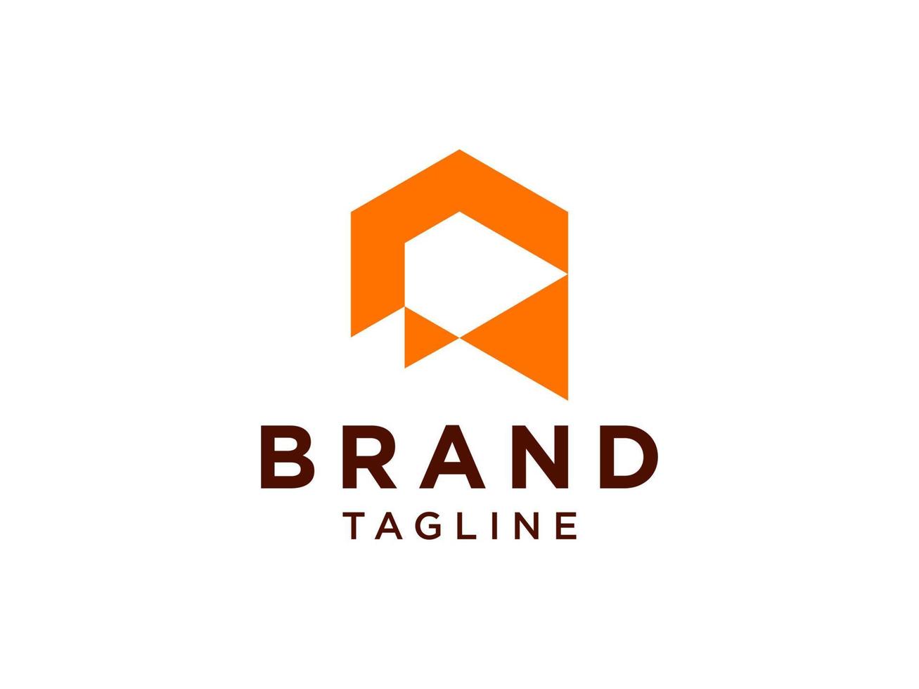 abstracte eerste letter r-logo. oranje geometrische vorm uitgesneden stijl geïsoleerd op een witte achtergrond. bruikbaar voor bedrijfs- en merklogo's. platte vector logo-ontwerpelementen sjabloon.