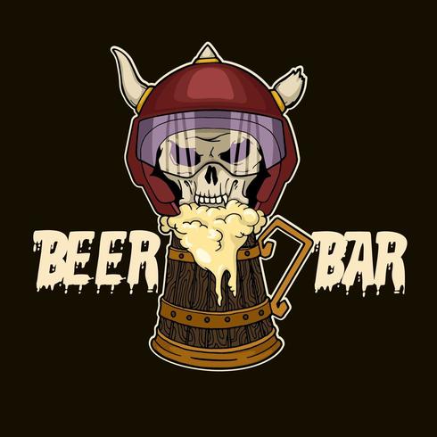 Moto Skull and Beer vector