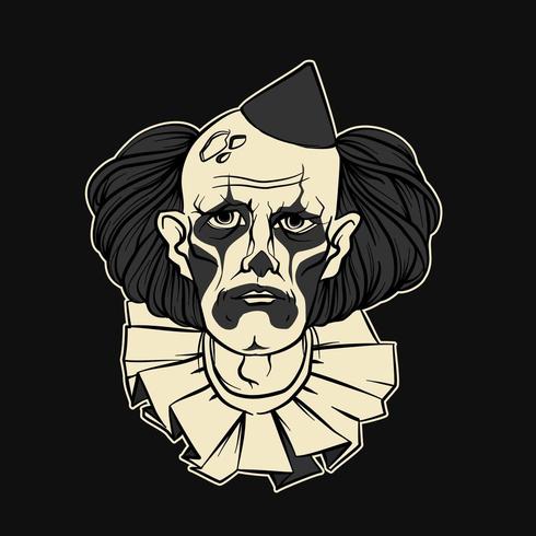 Droevige Clown Halloween vector