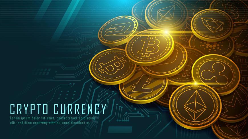 Cryptocurrency concept vector