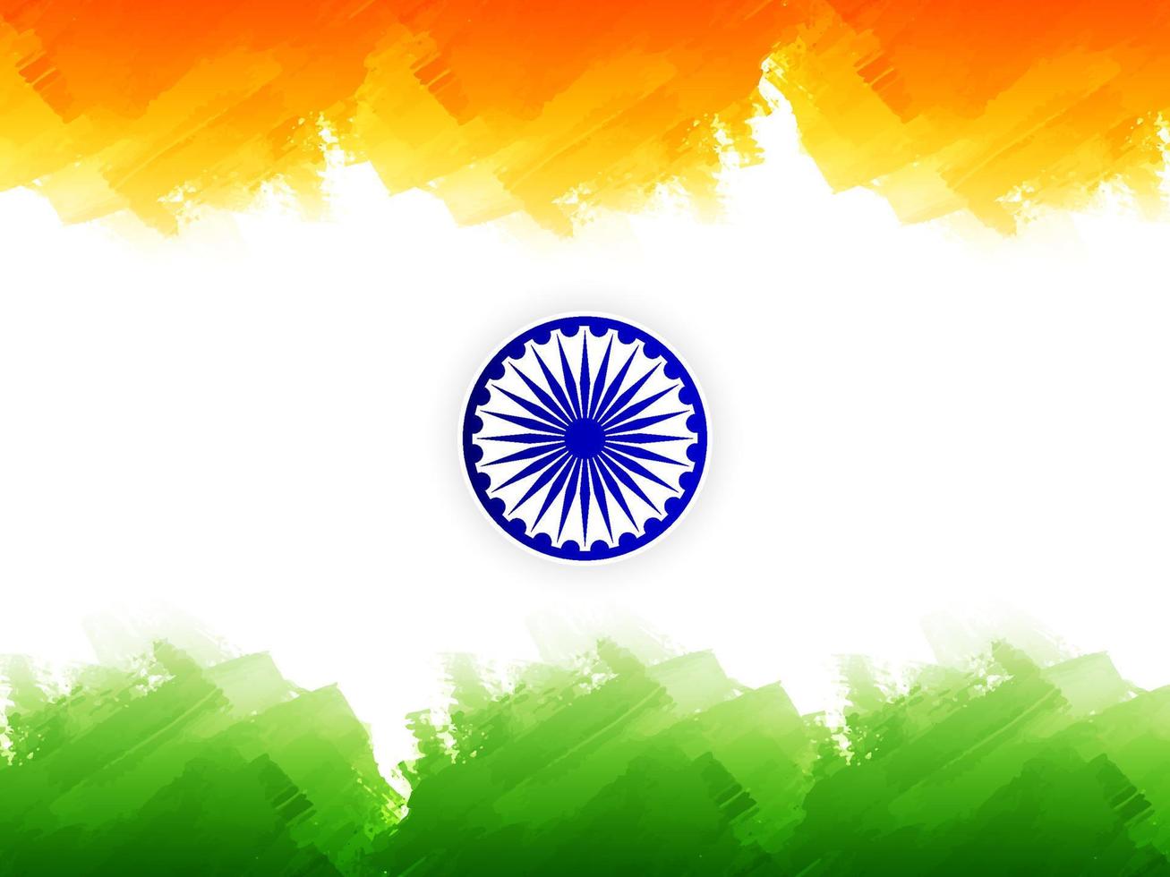 Indiase vlag thema republiek dag aquarel decoratieve achtergrond vector