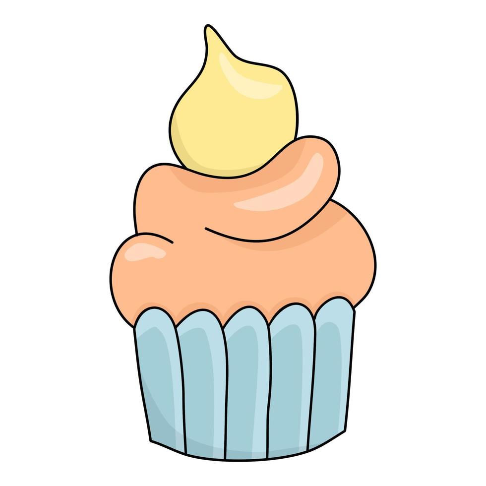 cupcakedessert met aardbei, vectorillustrator. cartoonontwerp, vectorillustratie vector