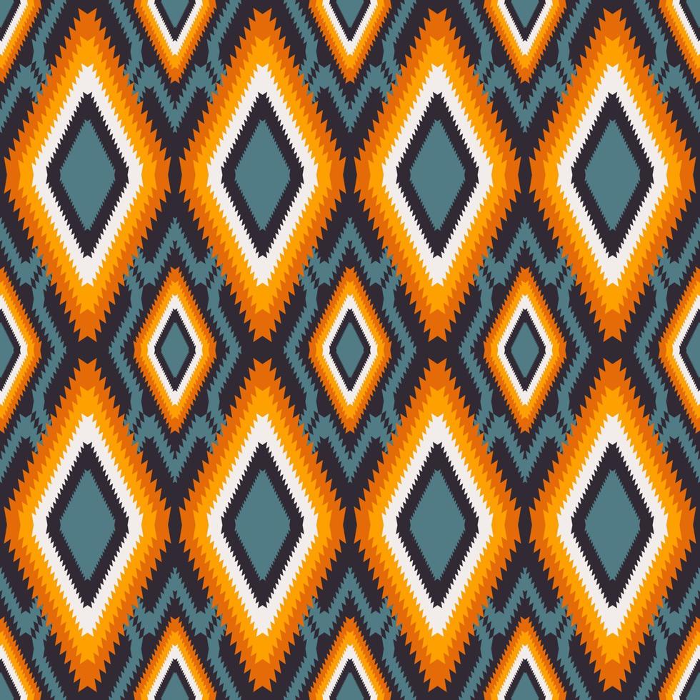 vector kleurrijke etnische tribal Azteekse traditionele ruit zig zag vorm naadloze patroon op zwarte achtergrond. gebruik voor stof, textiel, interieurdecoratie-elementen, stoffering, verpakking.