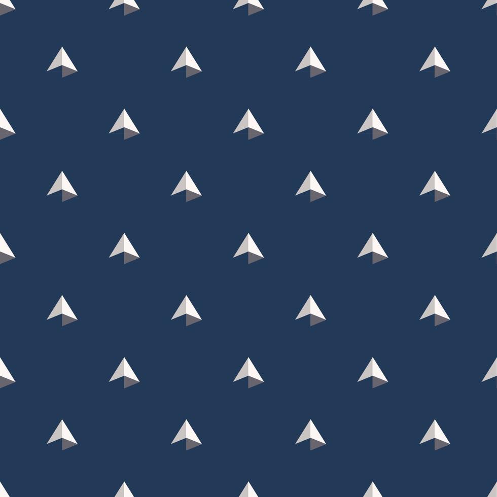 abstracte kleine geometrische driehoekige piramide, prisma 3D-vorm naadloze patroon op blauwe kleur achtergrond. minimaal trendy concept. gebruik voor stof, textiel, interieurdecoratie-elementen, verpakking. vector