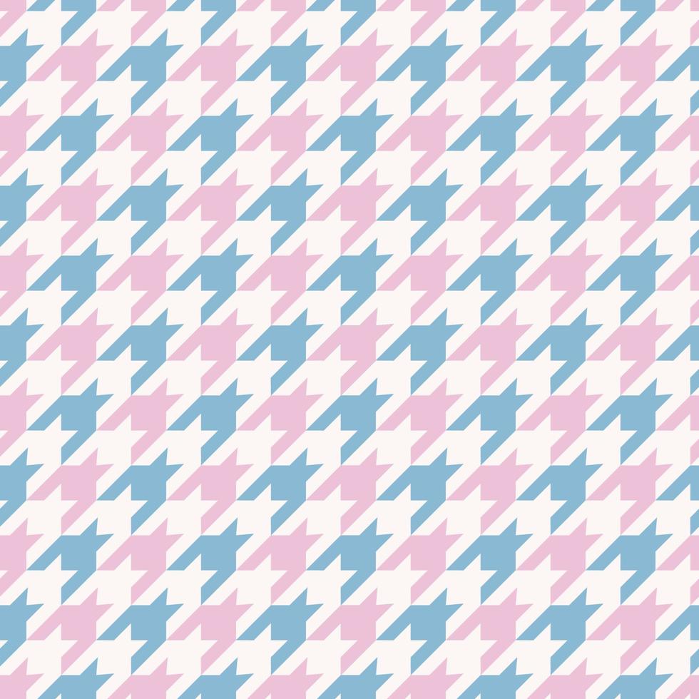 houndstooth traditioneel naadloos patroon met moderne blauwe roze vrouwelijke kleurenachtergrond. gebruik voor stof, textiel, interieurdecoratie-elementen, verpakking. vector