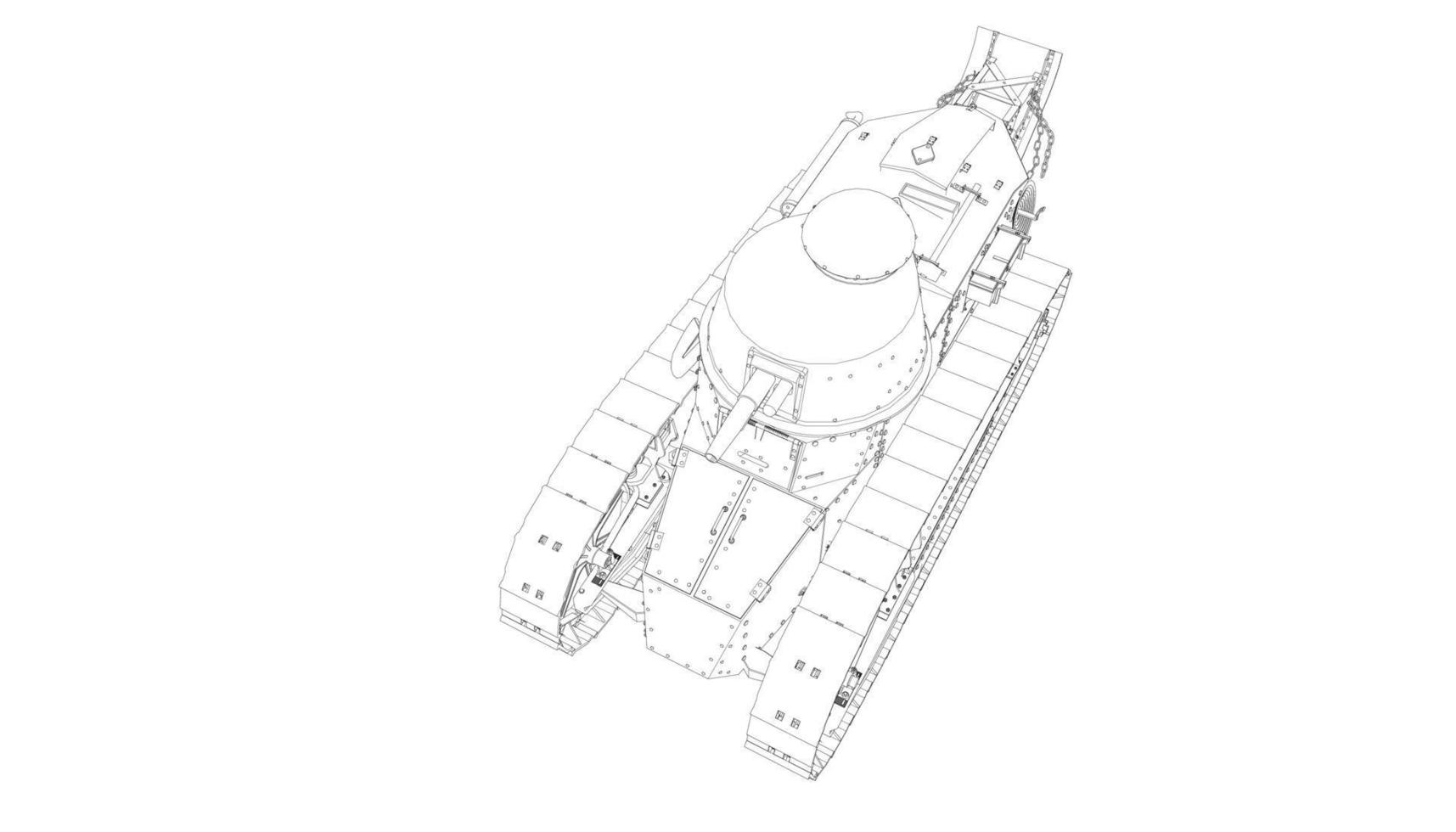 lijntekeningen van aanvalstank vector