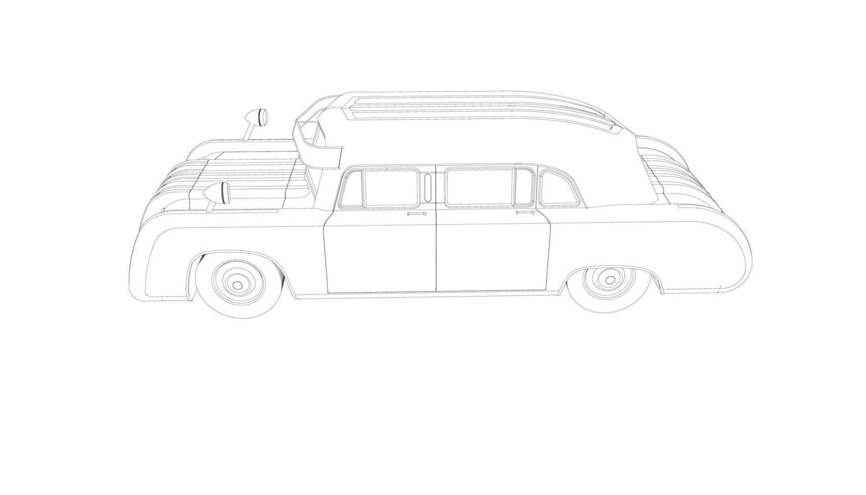 vintage auto ontwerp lijntekeningen vector