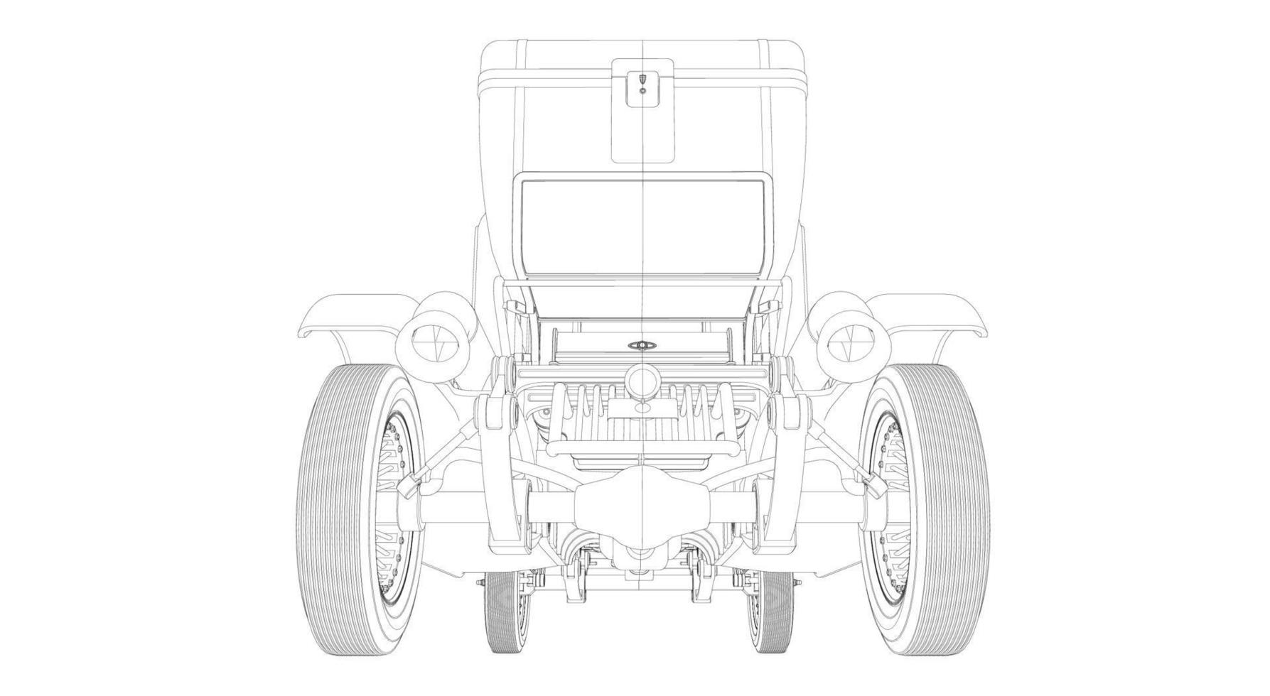 oude auto ontwerp lijntekeningen vector