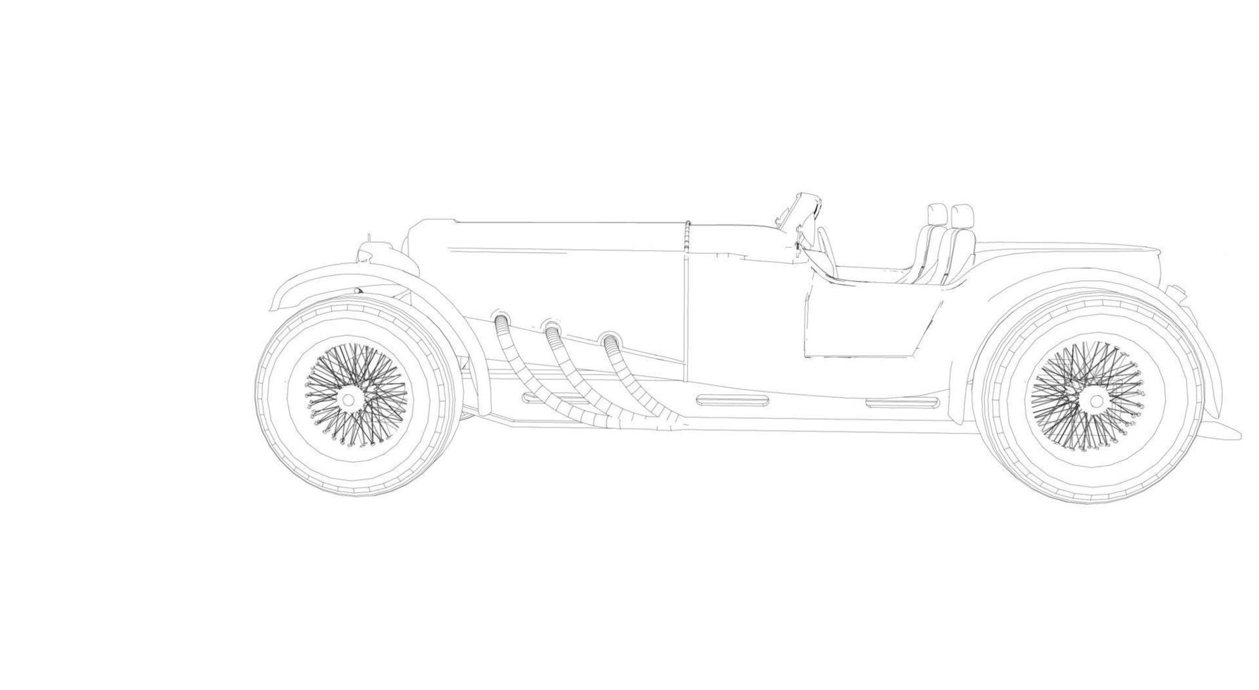 klassieke auto ontwerp lijntekeningen vector