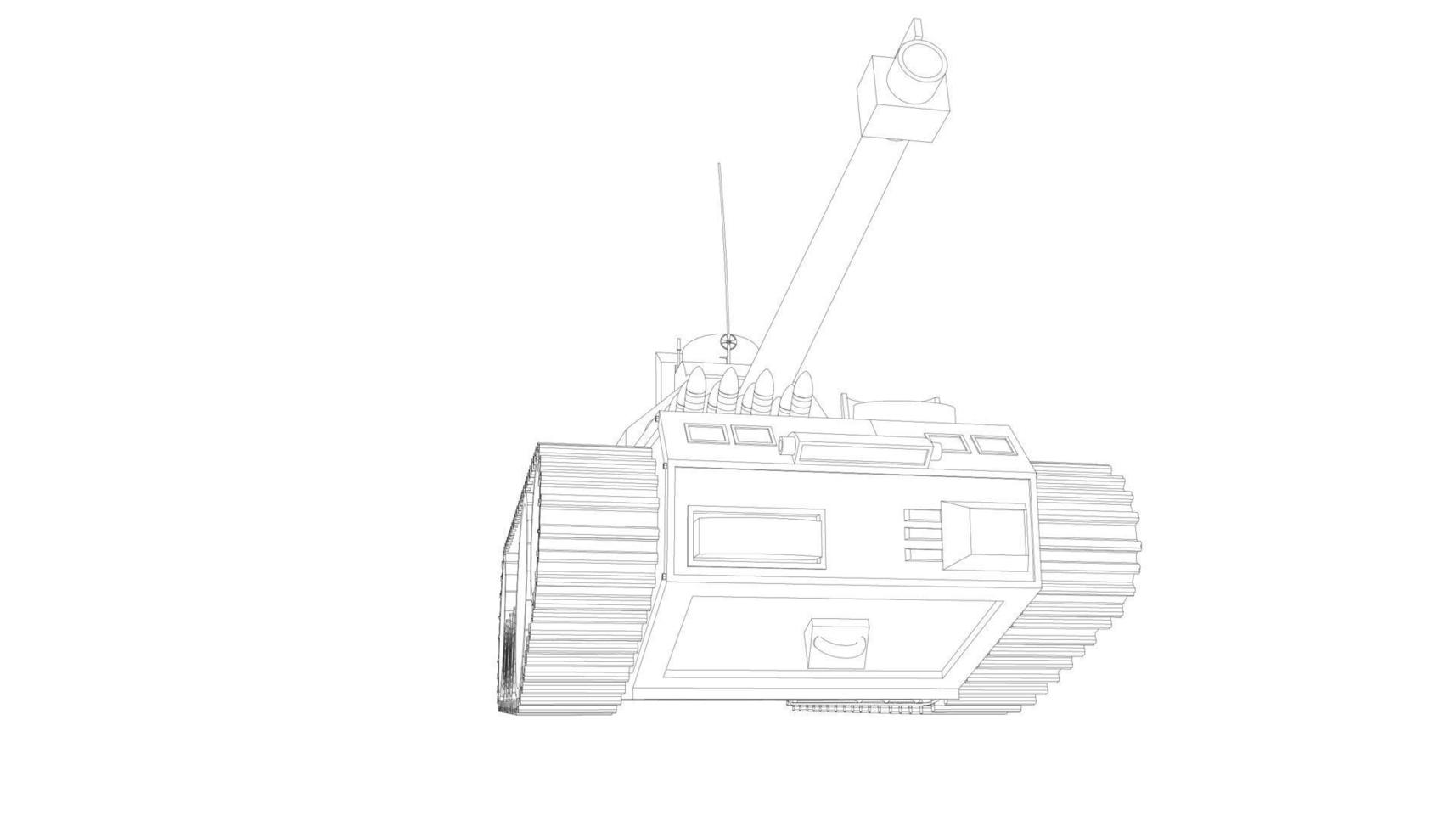 lijntekeningen van torpedojager tank vector