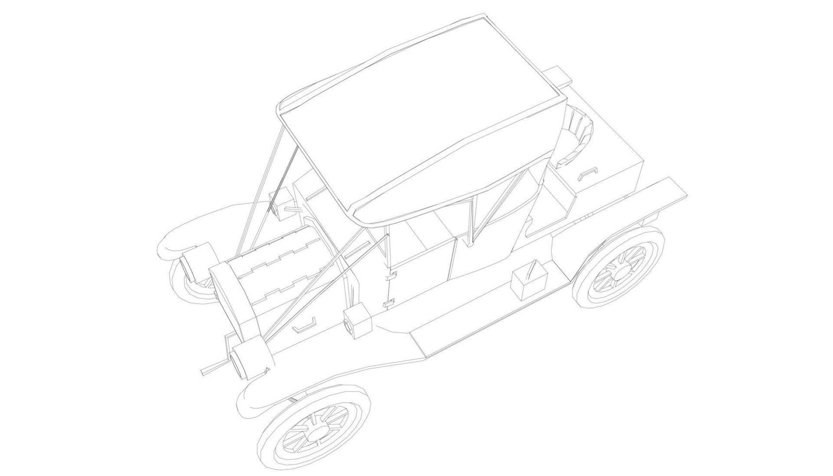 klassieke auto ontwerp lijntekeningen vector