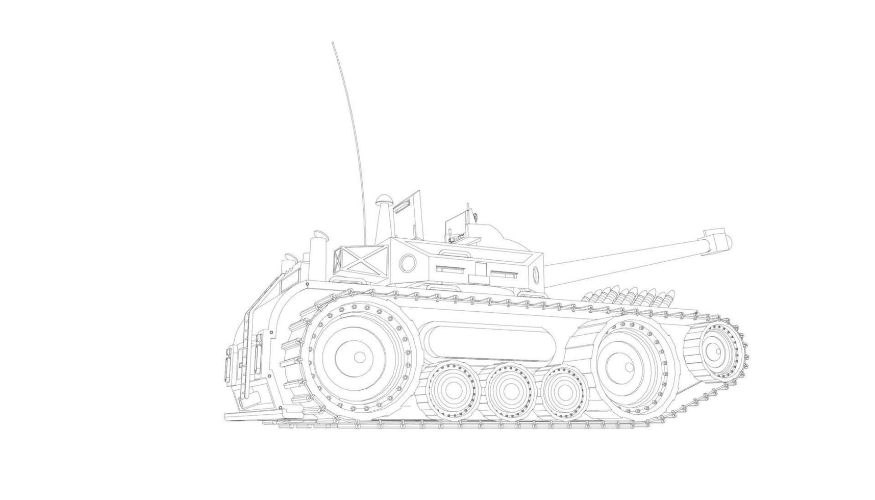 lijntekeningen van militaire tanks vector