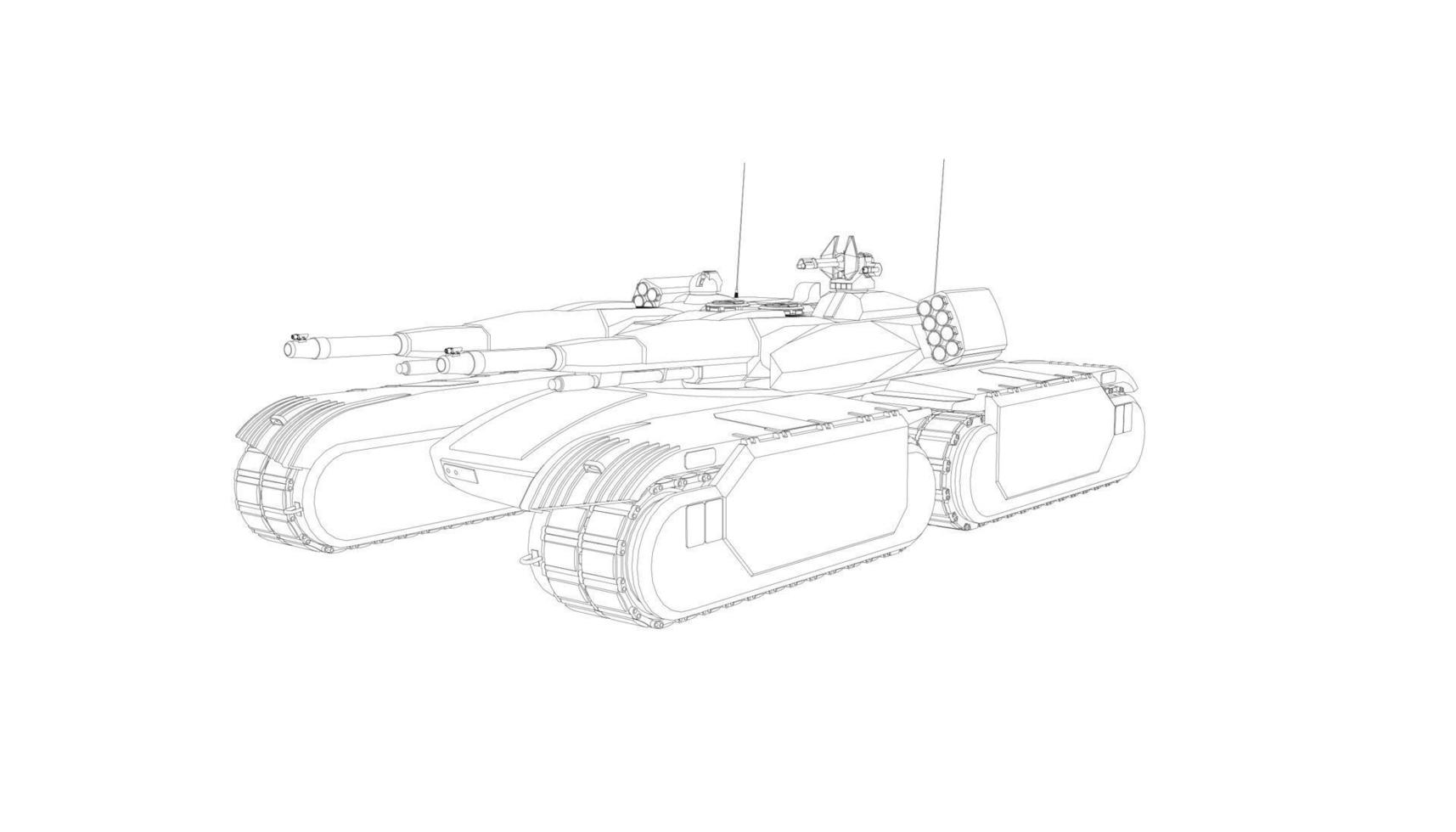 lijntekeningen van militaire tanks vector