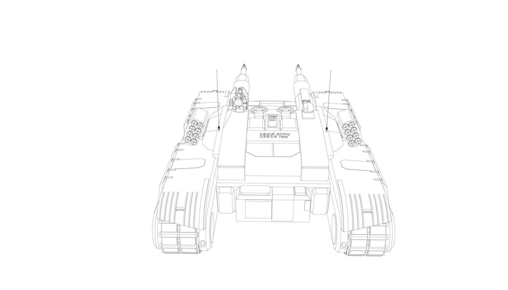 lijntekeningen van militaire tanks vector