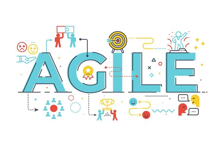 Agile woord belettering illustratie vector