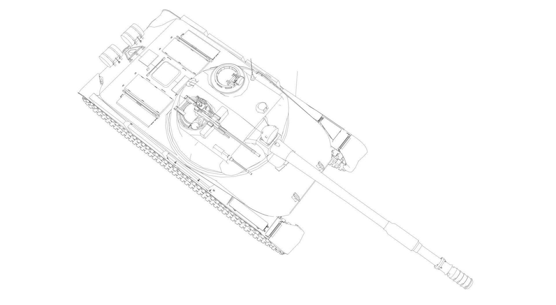 lijntekeningen van militaire tanks vector