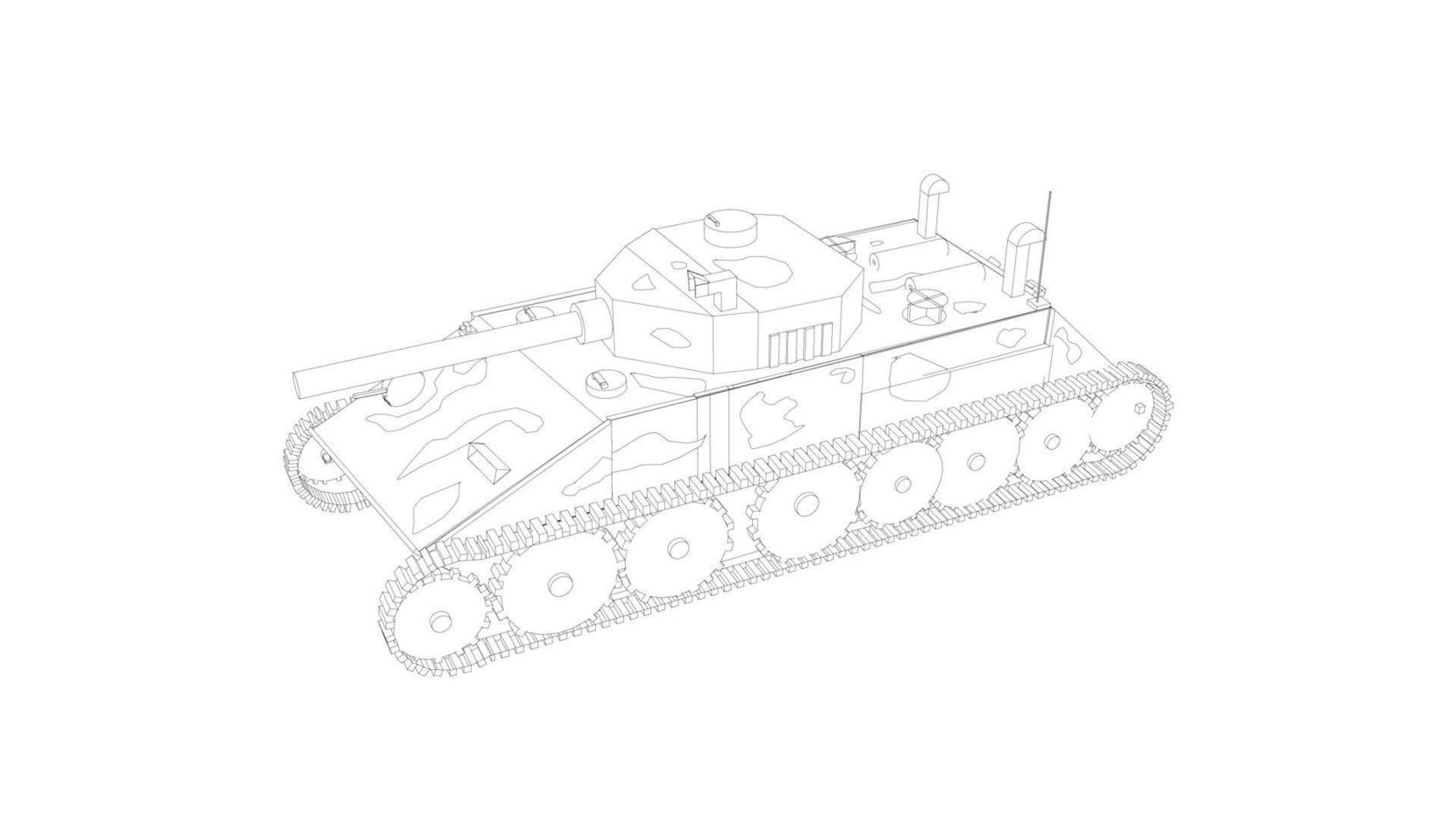 lijntekeningen van militaire tanks vector