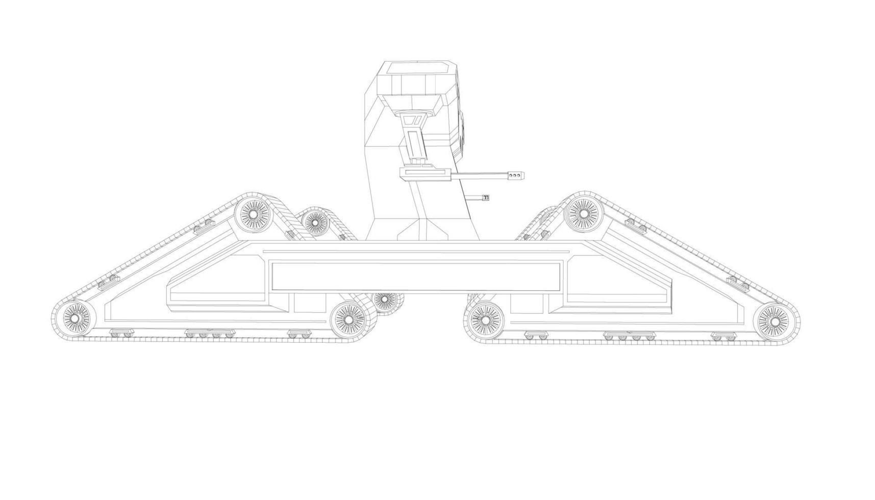 lijntekeningen van aanvalstank vector