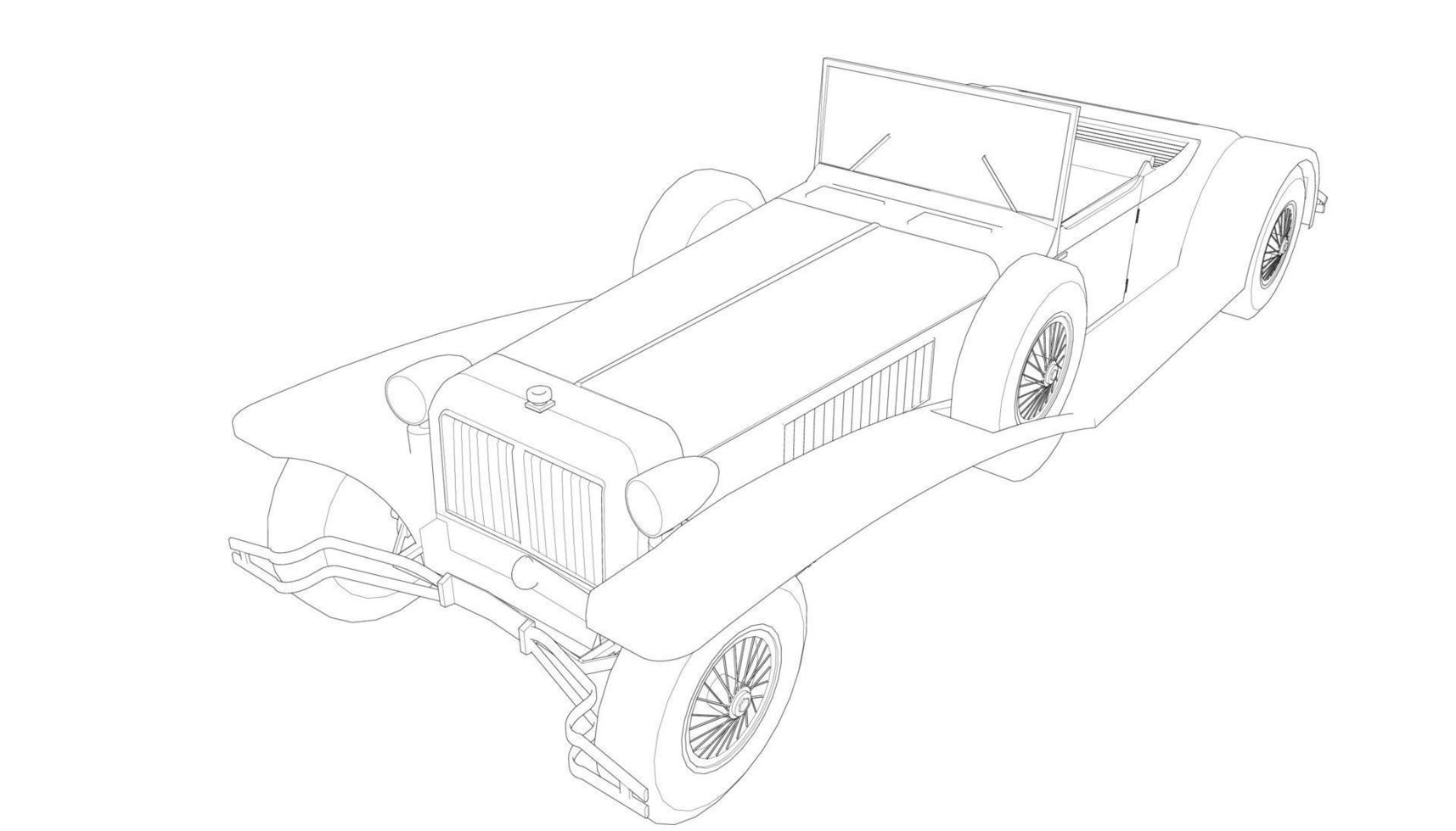 vintage auto ontwerp lijntekeningen vector