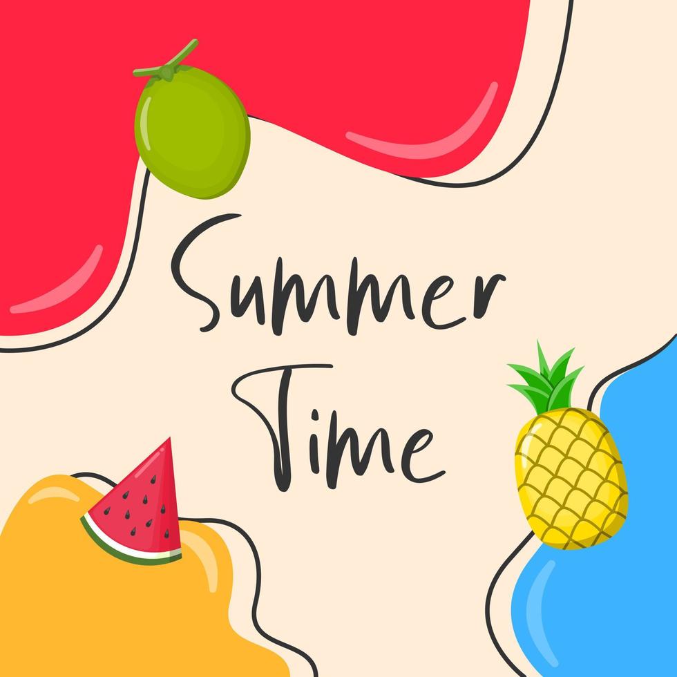 kleurrijke zomerkaart en poster vectorillustratie vector