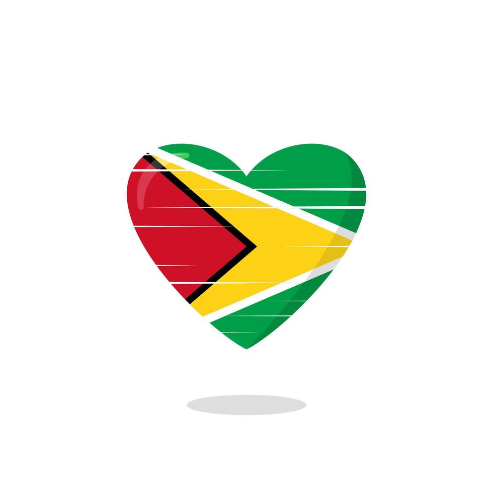 Guyana vlag vormige liefde illustratie vector