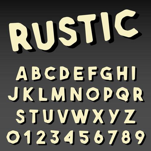 Alfabet lettertype rustiek ontwerp vector