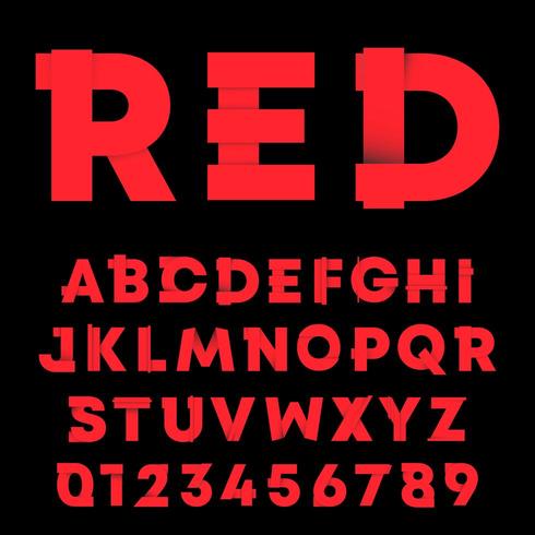 Letters en cijfers gradiënt schaduw ontwerp. Alfabet lettertype sjabloon. vector