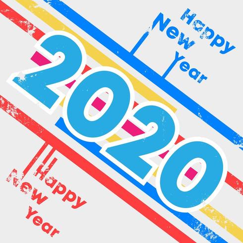 2020 Gelukkig Nieuwjaar achtergrond met grunge textuur ontwerp voor vakantie flyer, groet, uitnodigingskaart, flyer, poster, brochure dekking, typografie of andere drukproducten vector