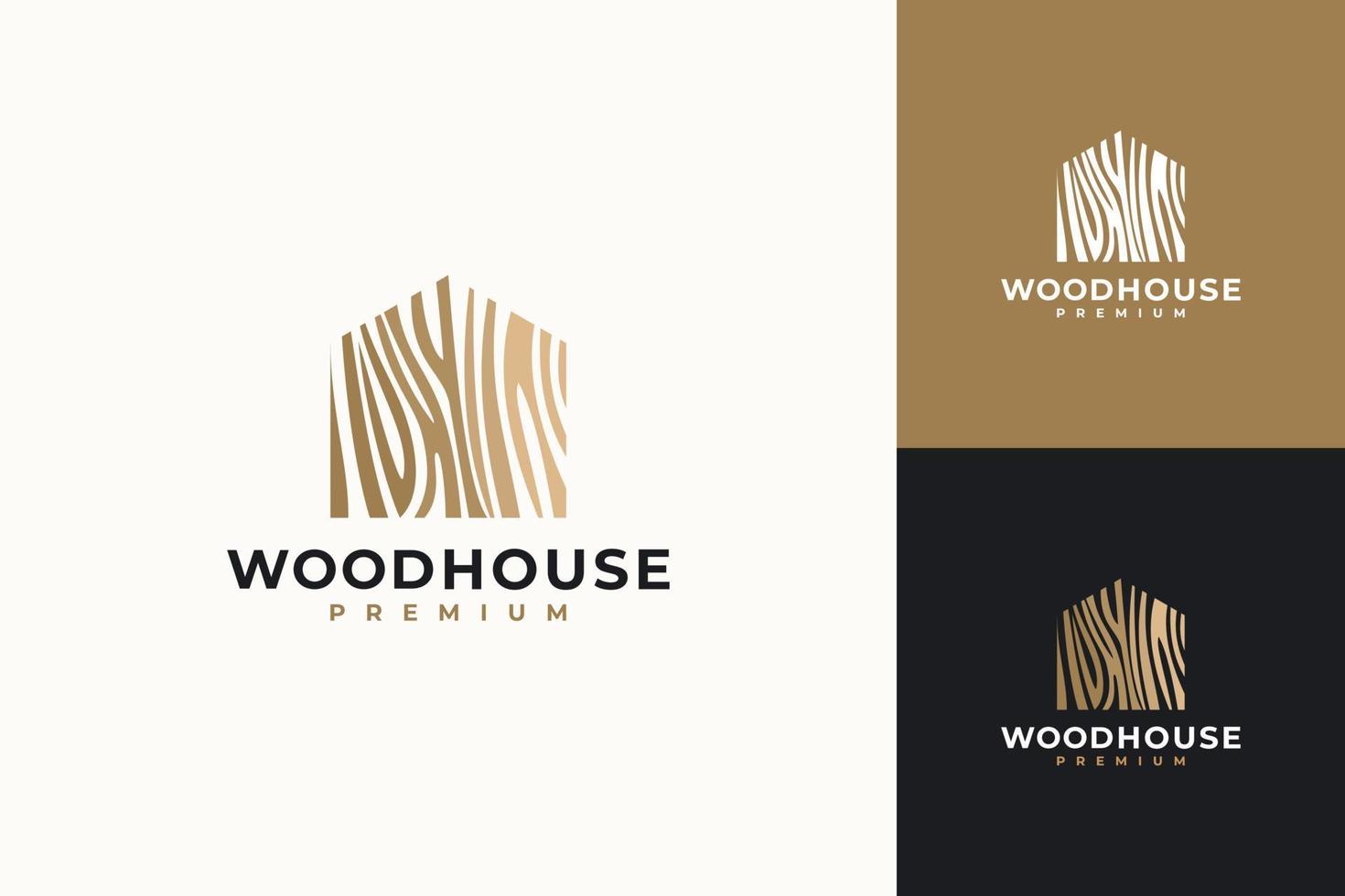 houten huis illustration.home logo ontwerp vector