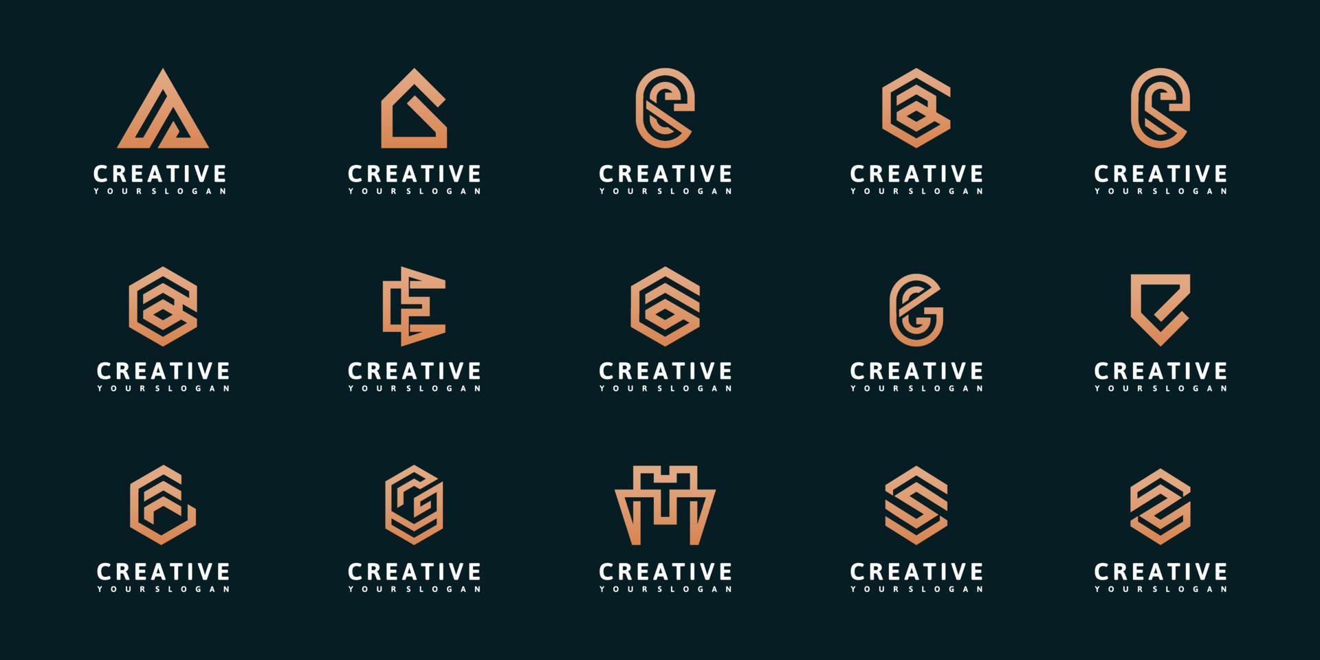 set van abstracte initiële az.monogram logo-ontwerp, pictogrammen voor zaken van luxe vector