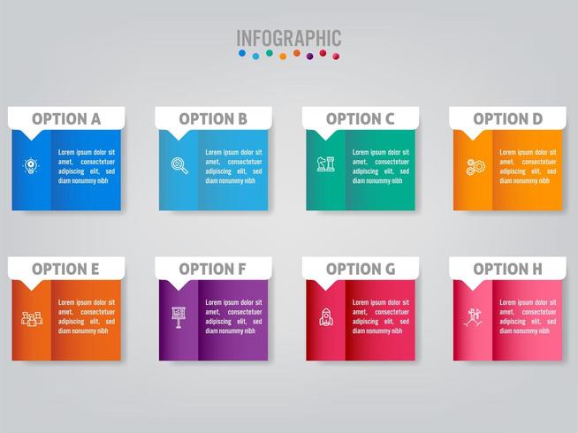 Zakelijke infographic labelsjabloon met optie vector