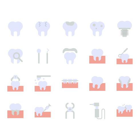 Tandheelkundige icon set vector