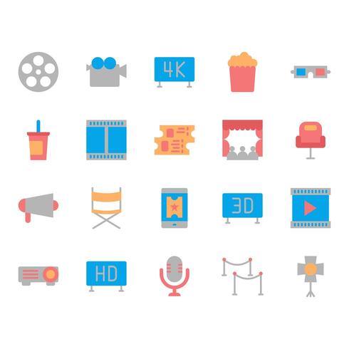 bioscoop icon set vector