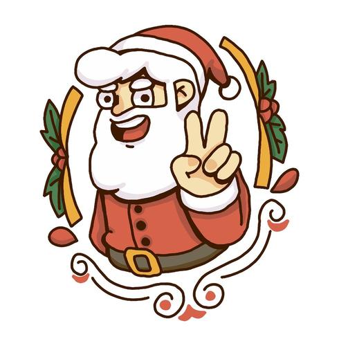 Kerst santa vredesteken vector