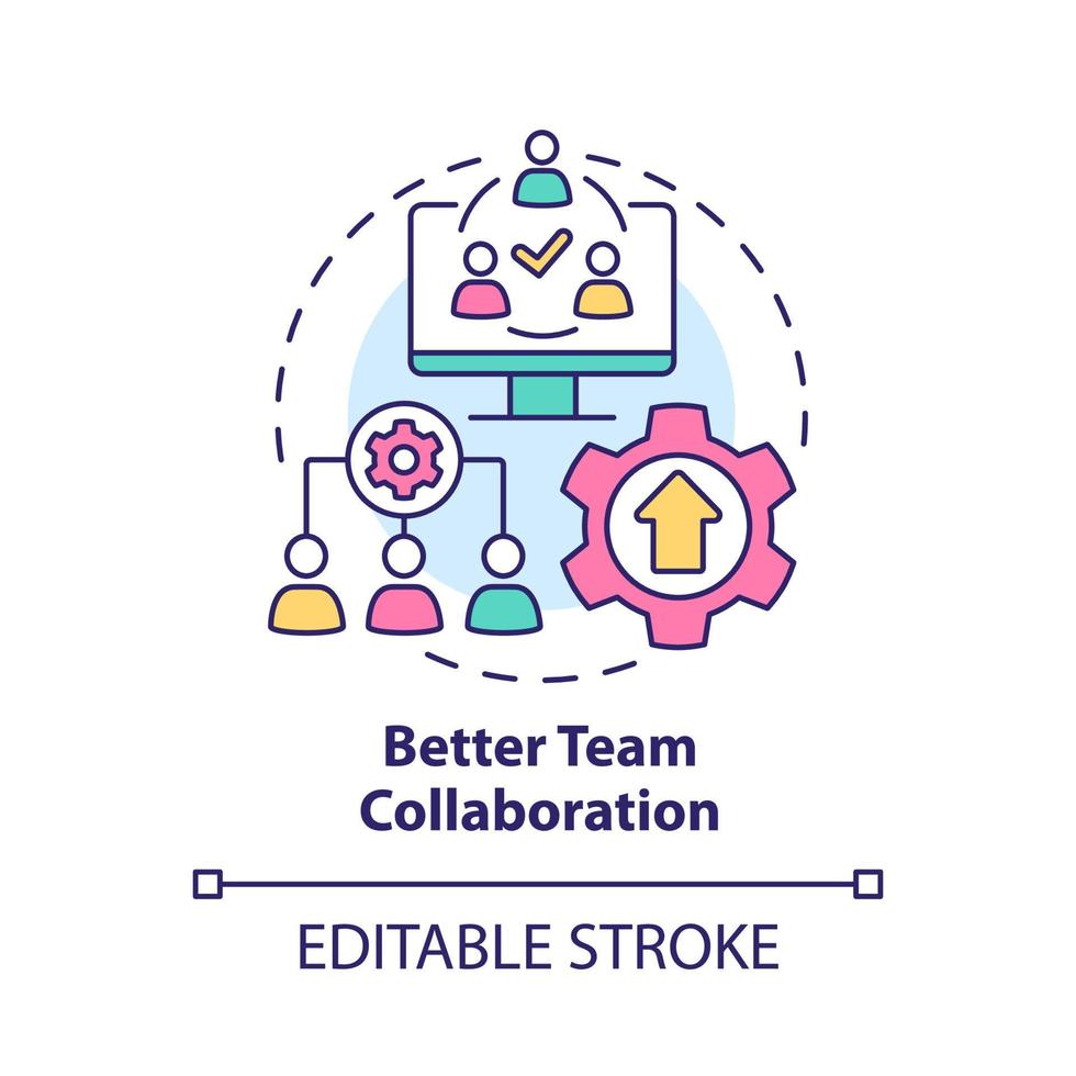 beter team samenwerking concept icoon. verbetering van de efficiëntie van werknemers abstracte idee dunne lijn illustratie. geïsoleerde overzichtstekening. bewerkbare streek. roboto-medium, talloze pro-bold lettertypen gebruikt vector