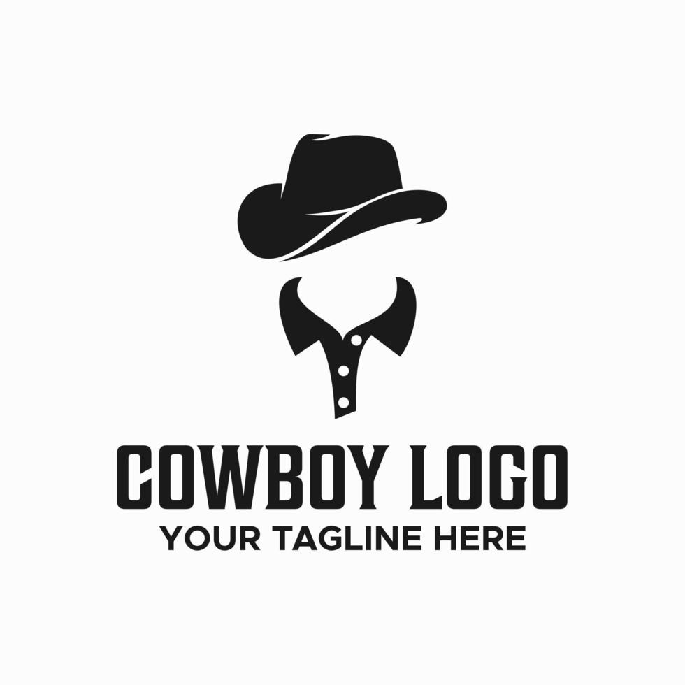 cowboy logo teken ontwerp vector